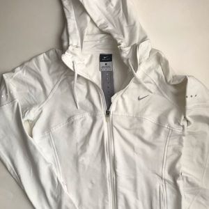 Nike Dri-Fit zip up sweater white with pockets